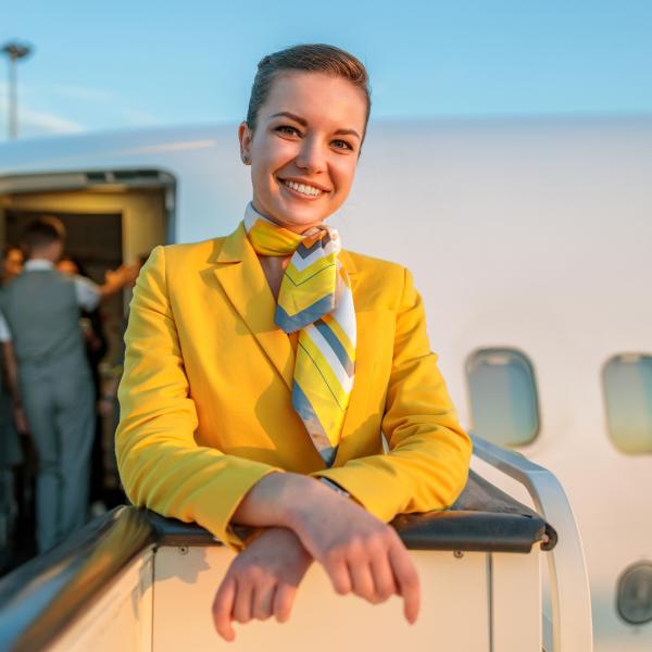 cabin crew in uniform
