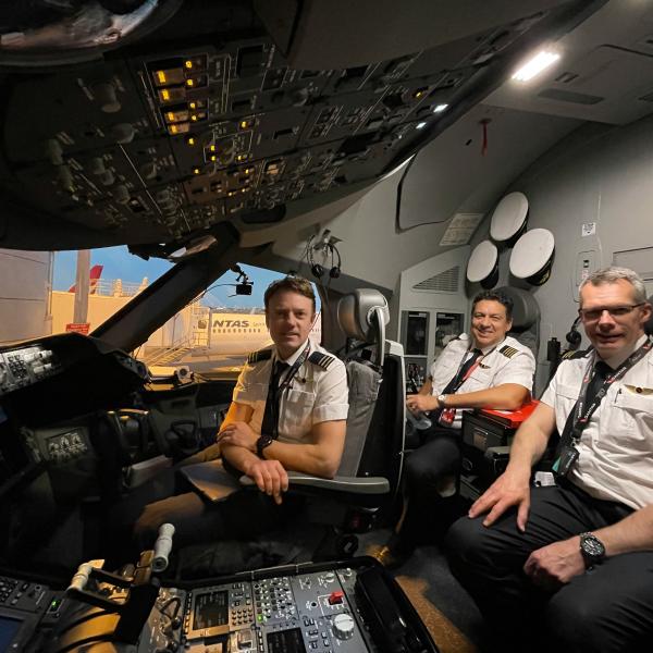 Pilots in the cockpit